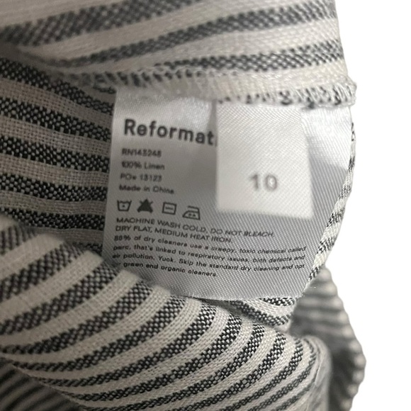 NWT Reformation Stripe Linen Cello Wide Leg Pants - Picture 9 of 10